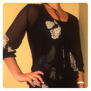 New York & Co sheer top XS